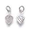 Brass Micro Pave Cubic Zirconia Charms ZIRC-J021-25P-RS-2