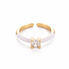 Brass Enamel Cuff Rings RJEW-T016-26G-NF-1