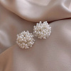 Flower Alloy Plastic Imitation Pearl Clip-on Earrings FS-WGFEC53-02-1