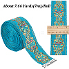 Flat Ethnic Style Embroidery Polyester Ribbons OCOR-WH0067-86B-2
