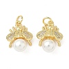 Brass Micro Pave Cubic Zirconia Pendants KK-S338-15G-1
