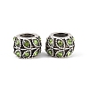 Antique Silver Plated Alloy Rhinestone Large Hole European Beads MPDL-R041-02D-2