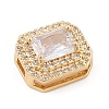 Brass Micro Pave Cubic Zirconia Slide Charms ZIRC-I068-09G-A-2