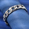 201 Stainless Steel Cuban Link Chains Bracelets for Women Men STAS-T077-19A-04P-3
