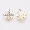 Brass Micro Pave Cubic Zirconia Charms ZIRC-F081-03G-2