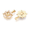 Brass Micro Pave Cubic Zirconia Cup Pearl Peg Bails Pin Pendants KK-T079-06G-2