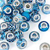 30Pcs Printed Transparent Resin European Beads RESI-TADJ0001-03F-2