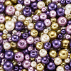 Cheriswelry 12 Strands 12 Styles Baking Painted Pearlized Glass Pearl Round Bead Strands HY-CW0001-03B-3