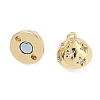 Round Brass Micro Pave Clear Cubic Zirconia Magnetic Clasps KK-C251-12G-2
