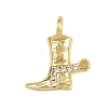 Brass Micro Pave Cubic Zirconia Pendants KK-I352-35G-2