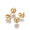 304 Stainless Steel Ear Studs EJEW-G253-6mm-G-2