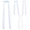 8Pcs 4 Colors Lace Bowknot Polyester Alligator Hair Clips PHAR-CY0001-01-6