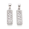 925 Sterling Silver Micro Pave Clear Cubic Zirconia Heart Hamsa Hand Pendants STER-N016-101P-1