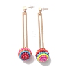 Resin Waxberry Round Ball Dangle Stud Earrings LS-EJEW-O073-02KCG-1