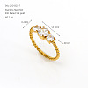 304 Stainless Steel & Clear Cubic Zirconia Finger Rings WG48BB7-01-1