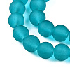 Frosted Transparent Glass Beads Strands GLAA-S031-8mm-37-01-3