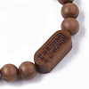 Wood Mala Bead Bracelets BJEW-S140-08B-3