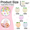 50Pcs 5 Colors Luminous Translucent Resin Decoden Cabochons RESI-TA0004-34-4