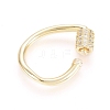 Brass Micro Pave Clear Cubic Zirconia Screw Carabiner Lock Charms ZIRC-L085-02G-2