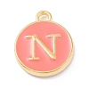 Golden Plated Alloy Enamel Charms X-ENAM-Q437-11N-1