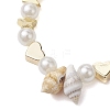 Natural Shell & ABS Plastic Imitation Pearl Beaded Bracelets BJEW-JB10555-3