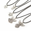 Alloy Fairy Pendant Necklace with Imitation Leather Cord for Women NJEW-JN03862-1