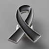 Mourning Ribbon Enamel Pins JEWB-WH0022-88E-1