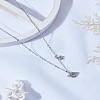 1Pc Alloy Crystal Rhinestone Star Planet Pendant Necklaces for Women NJEW-LP0003-20P-3