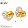 Two Tone 304 Stainless Steel Stud Earrings for Women WGF242D-01-3