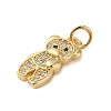 Rack Plating Brass & Clear Cubic Zirconia Pendants KK-S372-16G-2