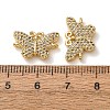 Brass Micro Pave Clear Cubic Zirconia Connector Charms CU-CBA4579-01G-E-2
