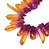 Two Tone Spray Painted Natural Quartz Crystal Points Beads Strands G-Q610-03E-3