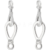 2 Sets 925 Sterling Silver Hook Clasps STER-BBC0007-98-1