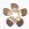 Transparent Resin & Walnut Wood Pendants RESI-Q210-006A-A01-1
