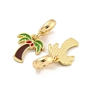 Rack Plating Alloy Enamel Coconut Tree European Dangle Charms FIND-B034-51G-01-2