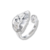 Brass Pave Clear Cubic Zirconia Finger Ring Settings KK-N232-491P-1