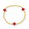 Brass Round Beaded Stretch Bracelets ZM9543-2-1