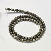 Natural Pyrite Round Beads Strands G-F197-10-10mm-3