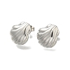 304 Stainless Steel Sheel Shape Stud Earrings for Women EJEW-U027-01P-2