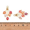Natural Banded Agate(Dyed & Heated) Faceted Round Pendants PALLOY-JF05879-3