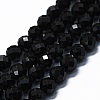 Natural Black Tourmaline Beads Strands G-G927-46-1