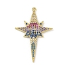 Brass Micro Pave Cubic Zirconia Pendants KK-M322-45G-1