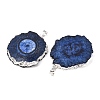 Dyed Natural Druzy Solar Quartz Crystal Pendants G-F693-01J-S-2