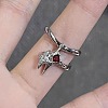Zinc Alloy with Rhinestone Cuff Rings FS-WGBA462-10-1