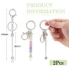 2Pcs Brass Bar Beadable Keychain for Jewelry Making DIY Crafts KEYC-CJ0001-04-2