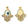 Brass Cubic Zirconia Pendants KK-K338-02G-07-2