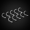 10Pcs 316L Surgical Stainless Steel Round Ball Fishtail Nose Rings WGE39F7-02-3