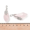 Natural Rose Quartz Faceted Teardrop Pendants G-Q163-04P-01-3