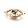 Brass Micro Pave Cubic Zirconia Links connectors G-P421-B02-2