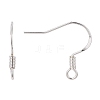 925 Sterling Silver Flat Coil Earwire X-STER-S002-53-2